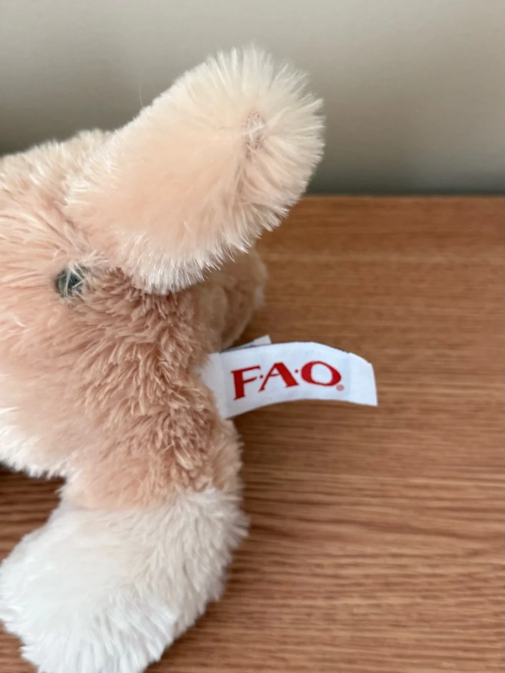 Final markdown- FA Tan & White Plush Puppy Toy with Red Bandana